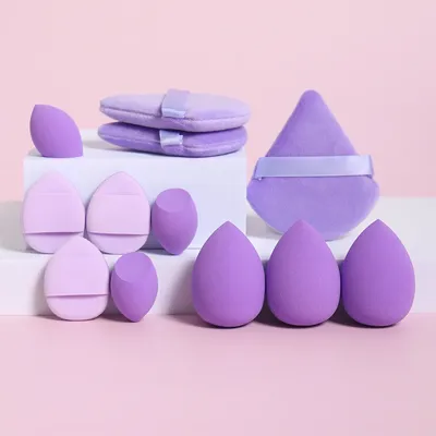 다목적 메이크업 스폰지 세트, 루즈 파우더 퍼프 3 개, 미니 에어 쿠션 퍼프 3 개, 뷰티 에그 3 개, 미니 뷰티 3 개, 12 피스